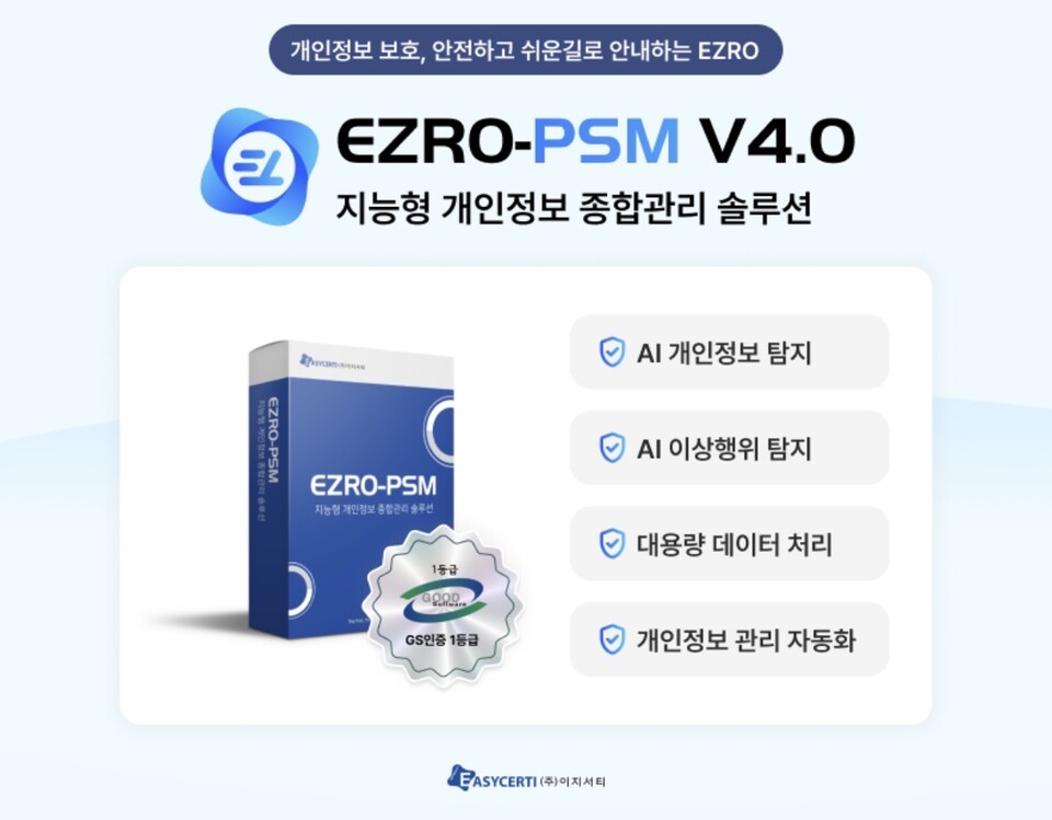 이지서티, AI 개인정보보호 솔루션 ‘EZRO’ 공식 출시